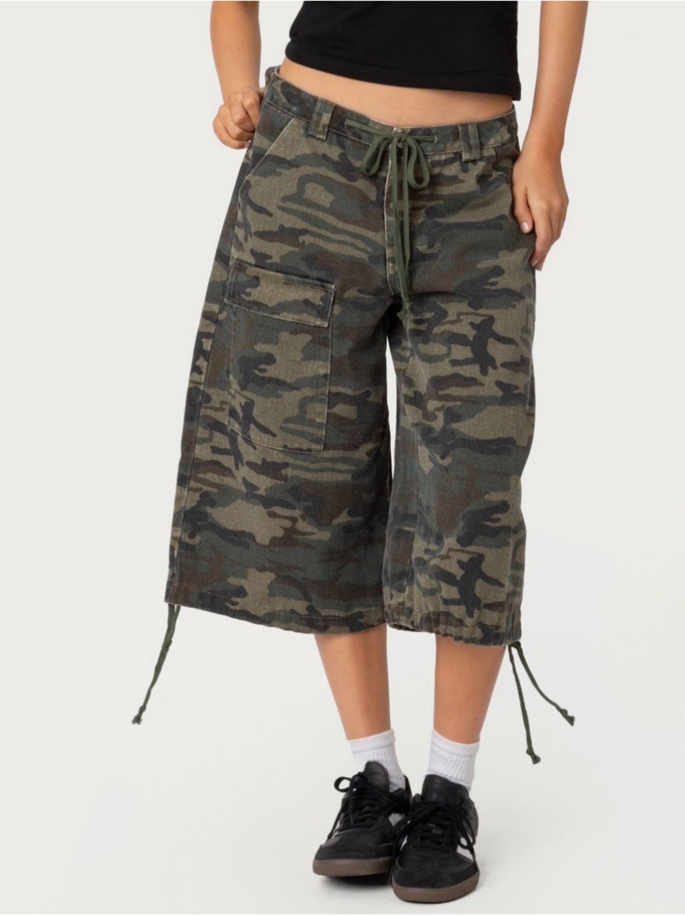 Edikted Camo Cargo Bermuda Shorts